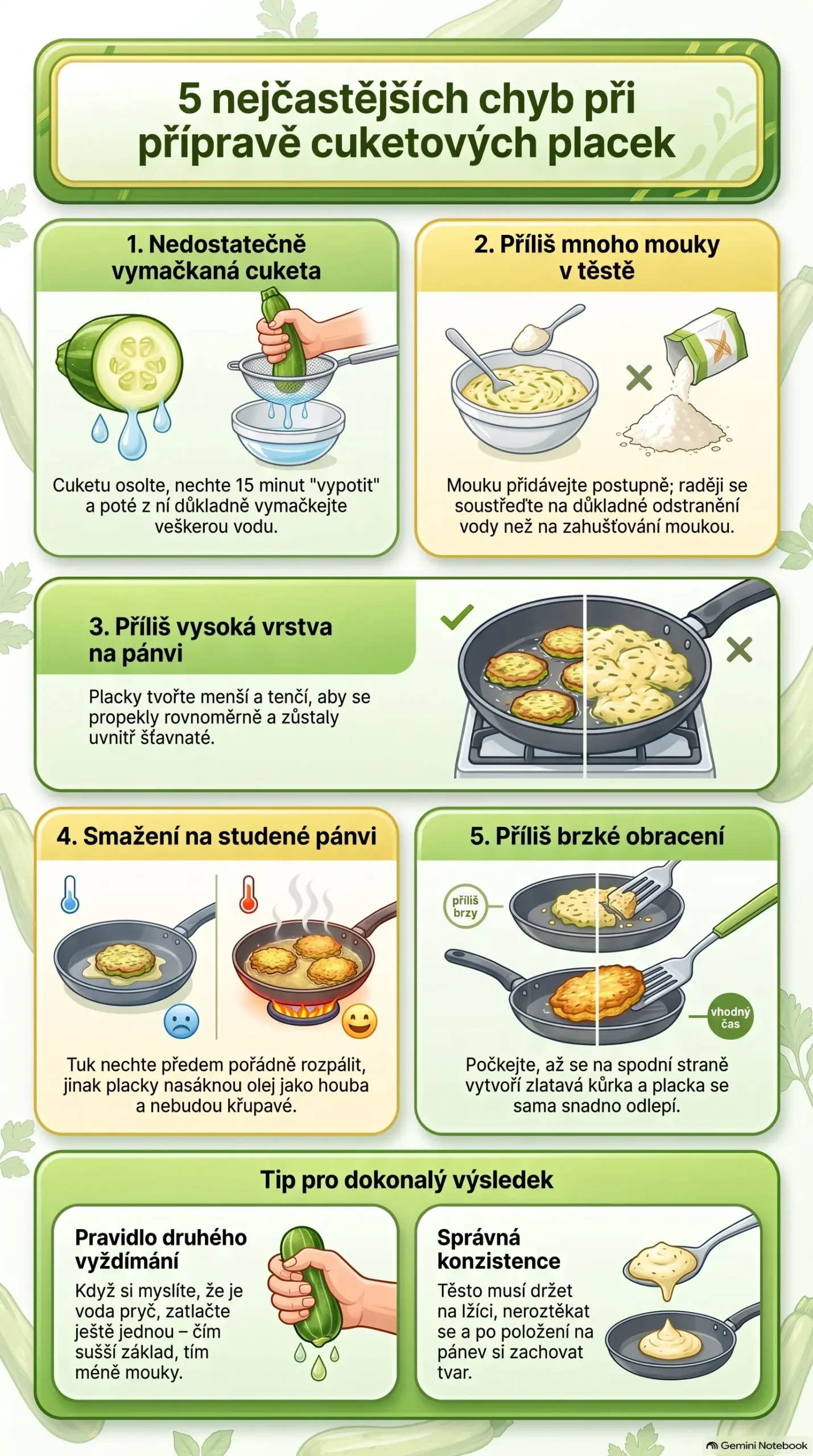 5 nejčastějších chyb u cuketových placek